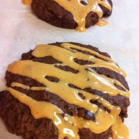 Peanut Butter Drizzled Chocolate Chocolate Chunk Cookies