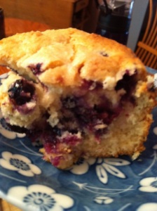 Blueberry Buttermilk Breakfast Cake slice (A Seat at the Table)