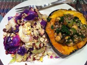 Stuffed Squash and Roasted Cabbage