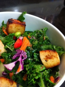 Tofu and Kale Salad with Citrusy Dressing